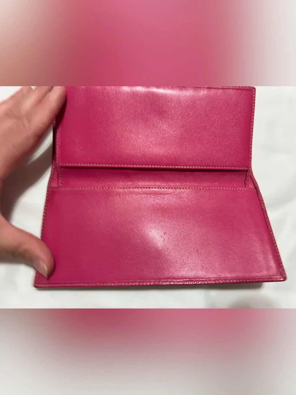 Vintage Kate Spade New York metallic gold & hot pink leather wallet